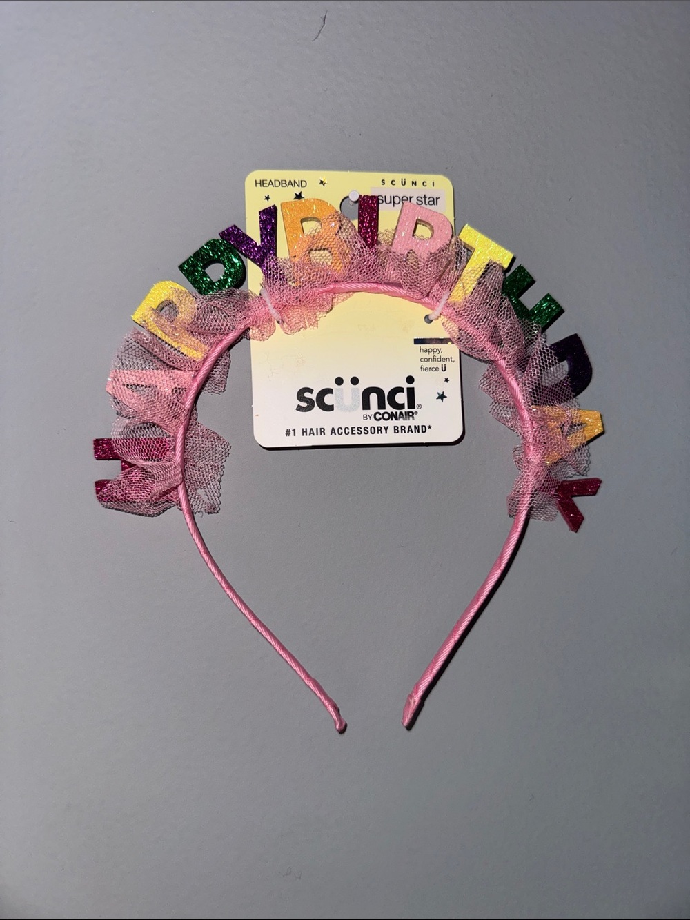 Pink 'Happy Birthday' Kids Headband